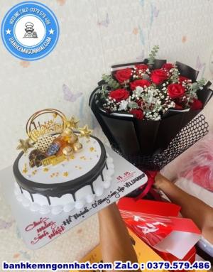 Combo Bánh Kem Và Hoa Tươi 27